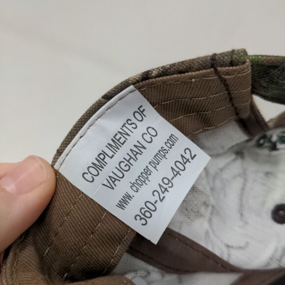 Vaughan Men's Slideback Hat Brown Camo Size OSFA Embroidered Logo Chopper Pumps - Picture 8 of 9